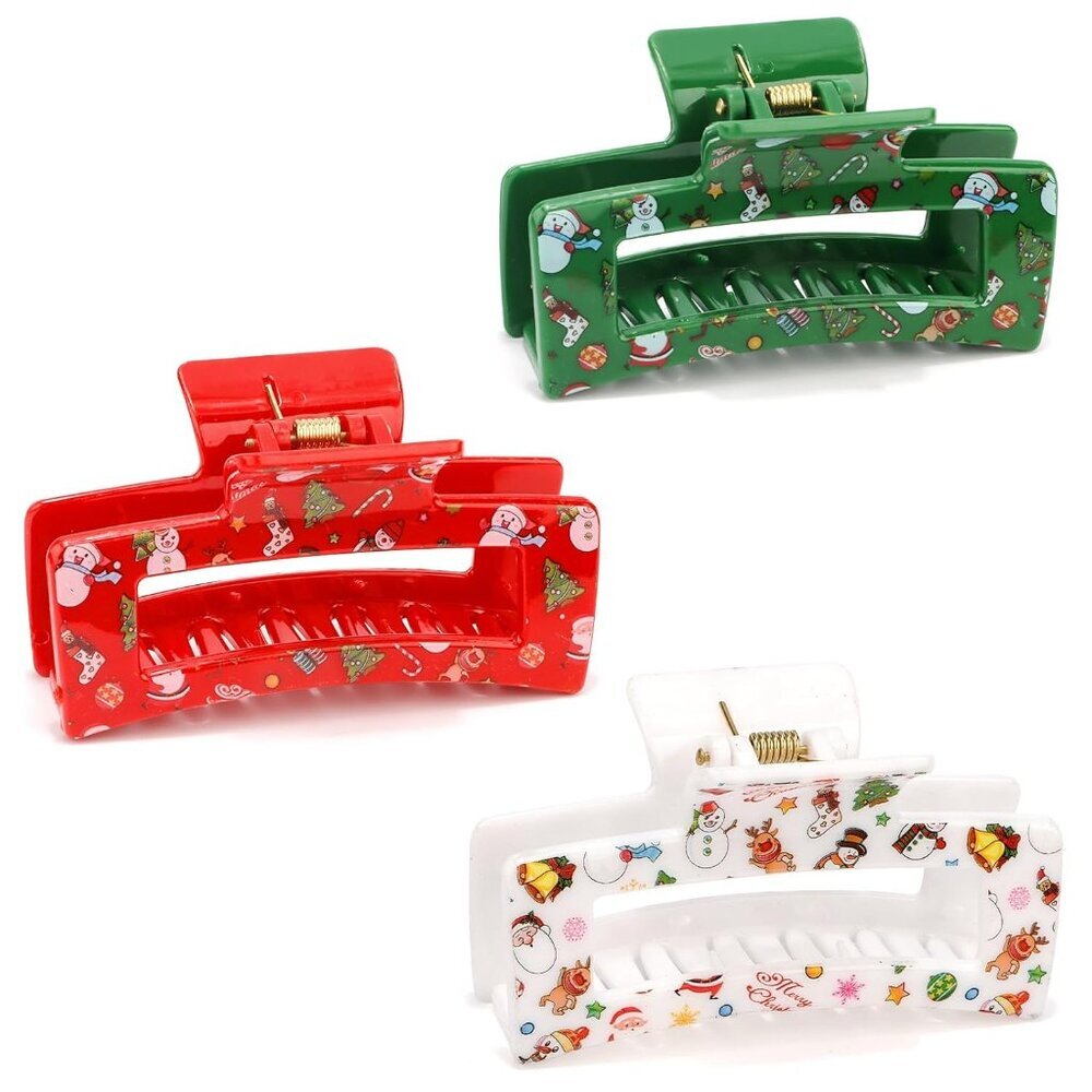 Christmas Hair Claw Clips for Women, Christmas Hair Accessories Santa Claus Claw